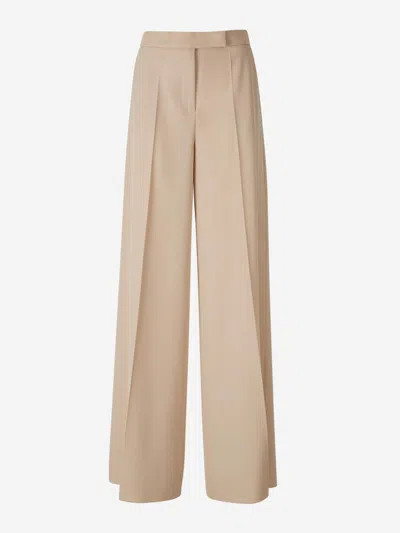 Max Mara Nymph Wool Pants In Cream