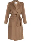 Max Mara Fragore Wool And Cashmere-blend Wrap Coat In Brown