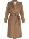 Max Mara Fragore Wool And Cashmere-blend Wrap Coat In Brown