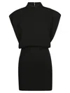 Max Mara High Neck Open Back Short Dress In Black