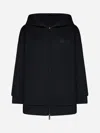 Max Mara Relaxed Fit Hooded Sweatshirt With Oversized Sleeves In Nero