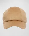 Max Mara Obliqua Cashmere Baseball Cap In Camel