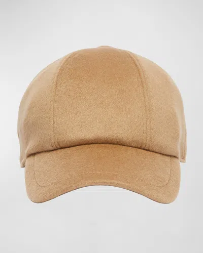 MAX MARA OBLIQUA CASHMERE & LEATHER NEWSBOY CAP