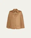 Max Mara Obliqua Structured Cashmere-blend Cape In Camel