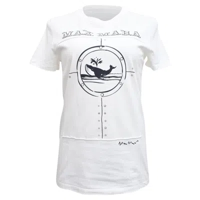 Max Mara Oblo Whale Printed T-shirt In White Cotton