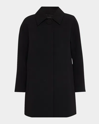 Max Mara Oboe Button-down A-line Coat In Black