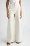 MAX MARA OBOLI COTTON & LINEN WIDE LEG UTILITY PANTS