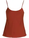 Max Mara Scoop Neck Sleeveless Top With Spaghetti Straps In Orange
