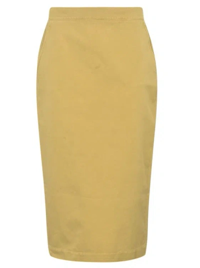 Max Mara Ochre Yellow Midi Skirt