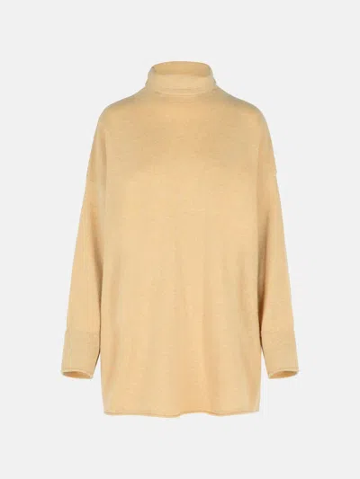 Max Mara 'oder' Beige Cashmere Turtleneck Sweater In Ivory