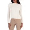 Max Mara Odessa Cable Knit Cashmere Sweater In White