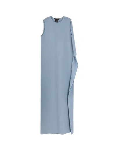 Max Mara Odessa Silk Long Dress In Blue