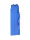 Max Mara Pianoforte Light Blue Flowy Silk Dress Women In Blue
