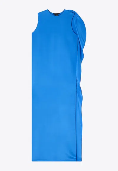 Max Mara Odessa Silk Sleeveless Maxi Dress In Blue