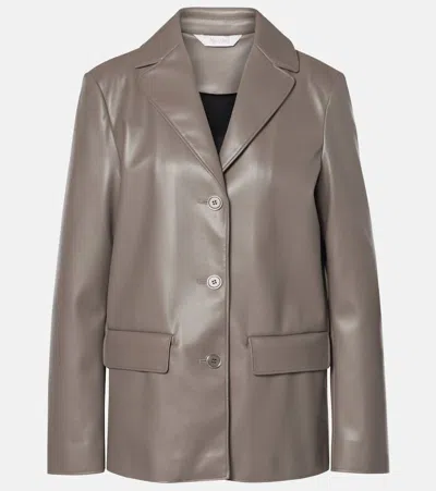 Max Mara Odilia Coated Jersey Blazer In Brown