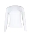 Max Mara Odino Ribbed Top In White Viscose In White