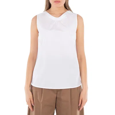 Max Mara Ofelia Sleeveless Poplin Top In White