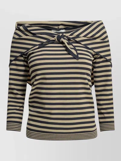 Max Mara Off Shoulder Sweater Scarf Style Stripes In Multi