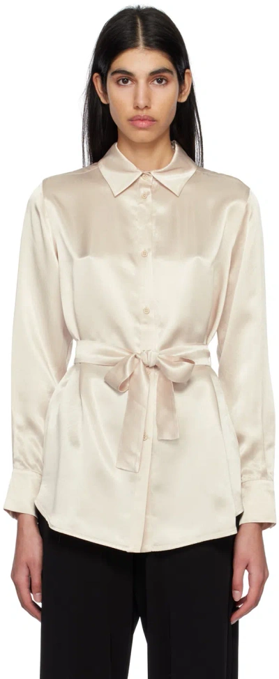 Max Mara Off-white Belt Shirt In 004 Ivory