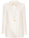 Max Mara Linen Single-breasted Blazer Jacket In White