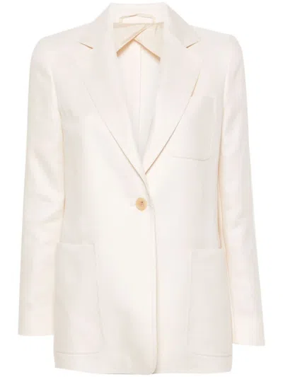 MAX MARA OFF WHITE BOEMIA LINEN BLAZER