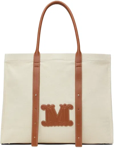 Max Mara Off-white Brava Tote In 1 Sand