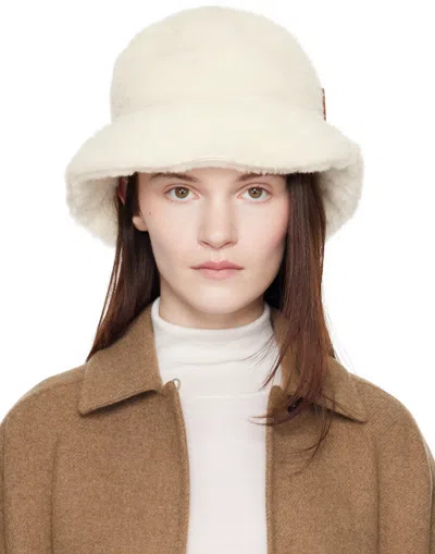 Max Mara Off-white Figura Bucket Hat In 001 White