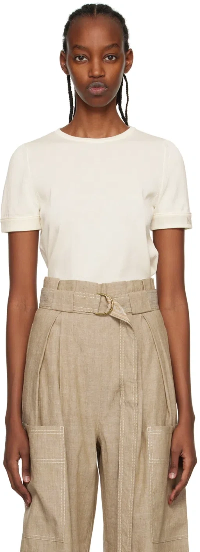 Max Mara Limone Striped Cotton Top In White