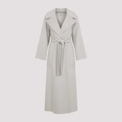 Max Mara Off White Long Trench In Gray