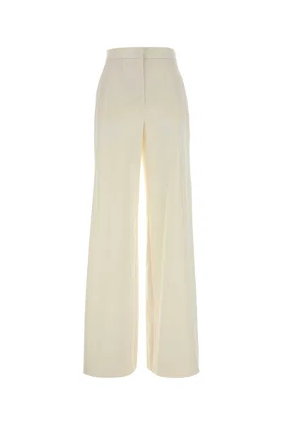Max Mara Off White Loose Flat Front Pants