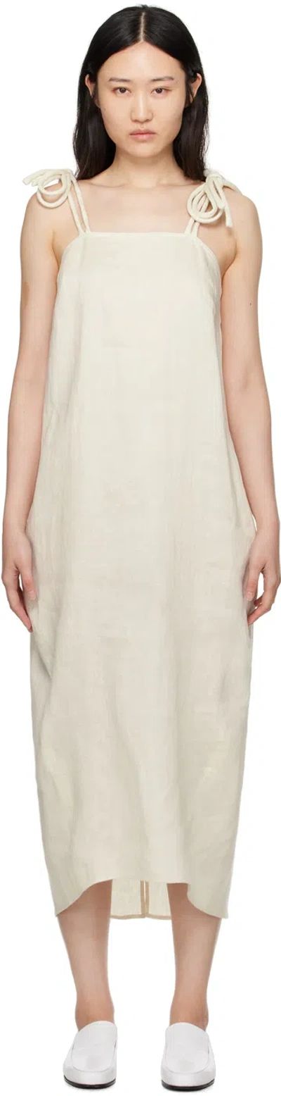 Max Mara Off-white Senna Midi Dress In 1 Ecru