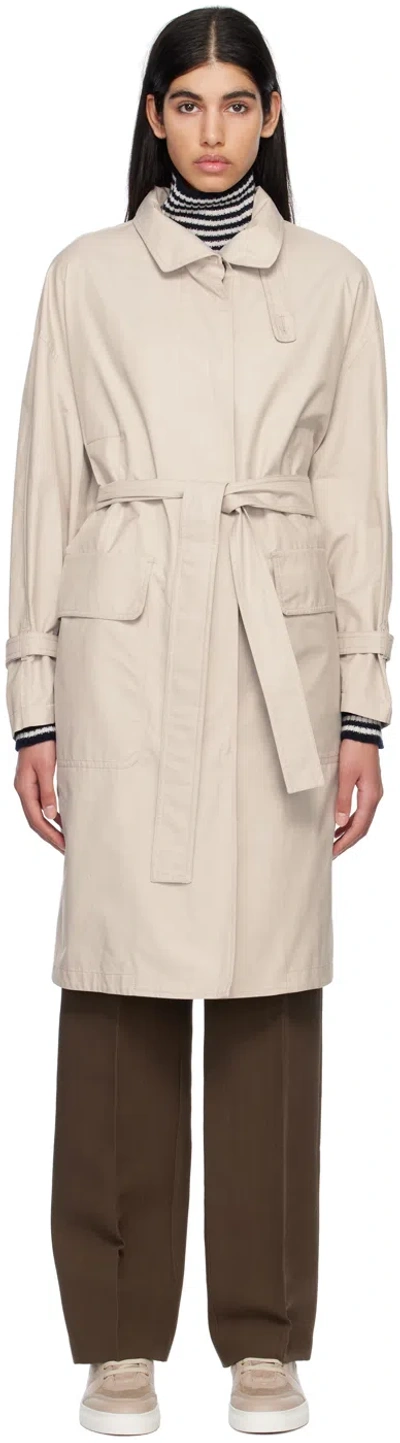 Max Mara Off-white The Cube Mtrench Coat In 002 Ecru