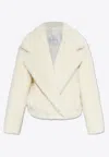 Max Mara Oggeri Cropped Teddy Bear Icon Coat In Cream