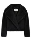 Max Mara Oggeri Alpaca, Wool, And Silk Teddy Coat In Black