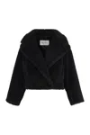 Max Mara Oggeri Alpaca, Wool, And Silk Teddy Coat In Black