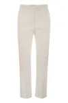 Max Mara Maxmara Women Okra - Cotton Satin Trousers In White