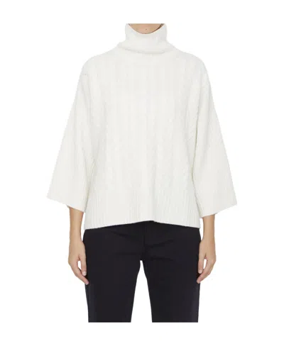 Max Mara Okra Cashmere Jumper In White