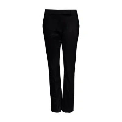 Max Mara Okra Cotton Cigarette Pants In Black