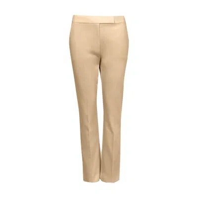 Max Mara Okra Cotton Cigarette Pants In Brown