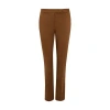 Max Mara Okra Cotton Cigarette Pants In Brown