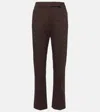 Max Mara Okra Cotton Cropped Pants In Brown