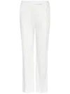 Max Mara Trousers Cotton Satin Belt Loops In White