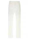 Max Mara White Cotton Okra Pants In White