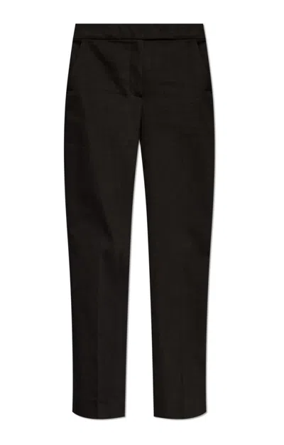 Max Mara Okra Pleat Detailed Cropped Trousers In Black