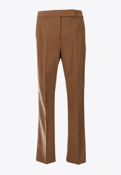 MAX MARA OKRA SATIN TAILORED PANTS