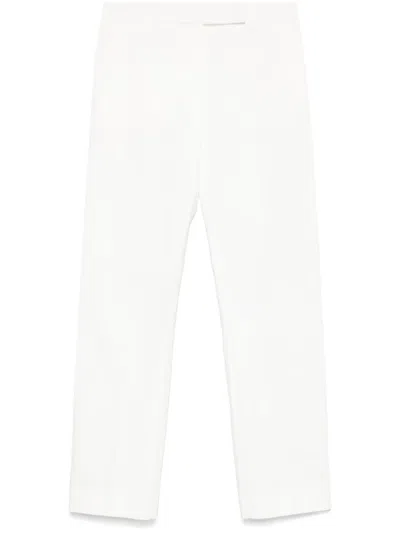 Max Mara Trousers With Belt Loops And Side Pockets In White