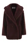 Max Mara Olga - Teddy Bear Icon Coat Short In Alpaca And Wool In Red