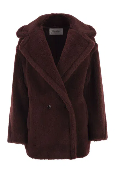 Max Mara Olga - Teddy Bear Icon Coat Short In Alpaca And Wool In Red