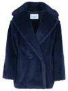 MAX MARA MAX MARA 'OLGA' BLUE ALPACA BLEND COAT