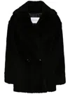 Max Mara Black Teddy Coat In Alpaca And Black Wool In Black